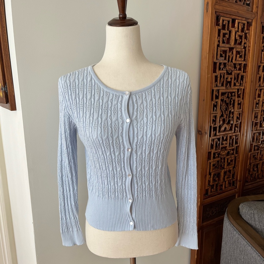 Kobe Girl Light Blue Cotton Sweater Ages 14 Like New